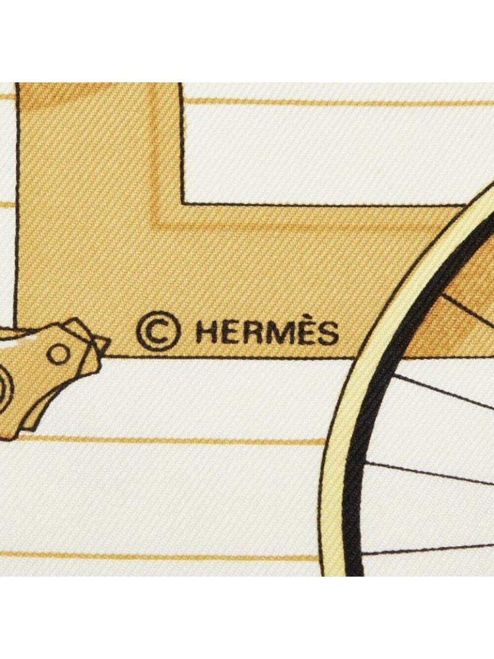 Hermes Carre 90 les Becanes Bicycle Scarf Brown White Multicolor Silk - Picture 5 of 5